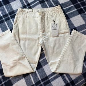 NWT ZARA THE CHINO WHITE PANTS